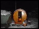 Fasssauna im Winter